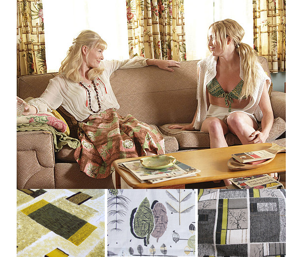 tropical hawaiian barkcloth hotel spread