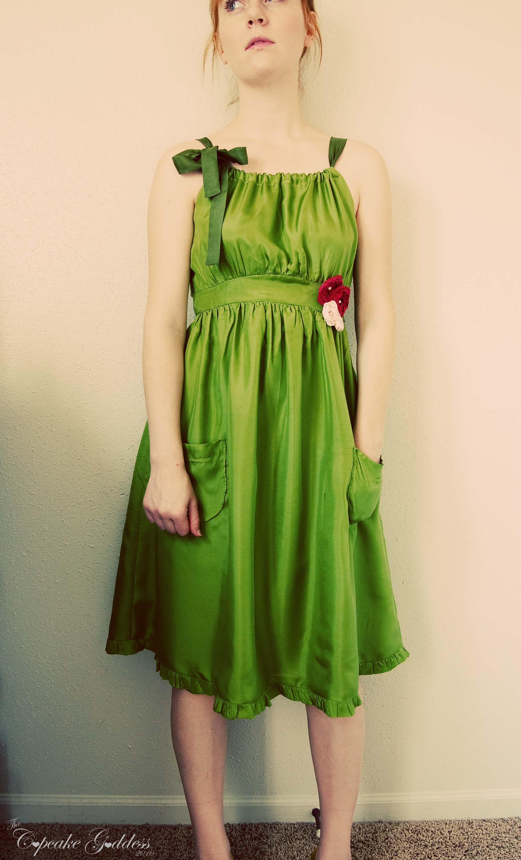 Green Silk Play Dress Sewing Projects
