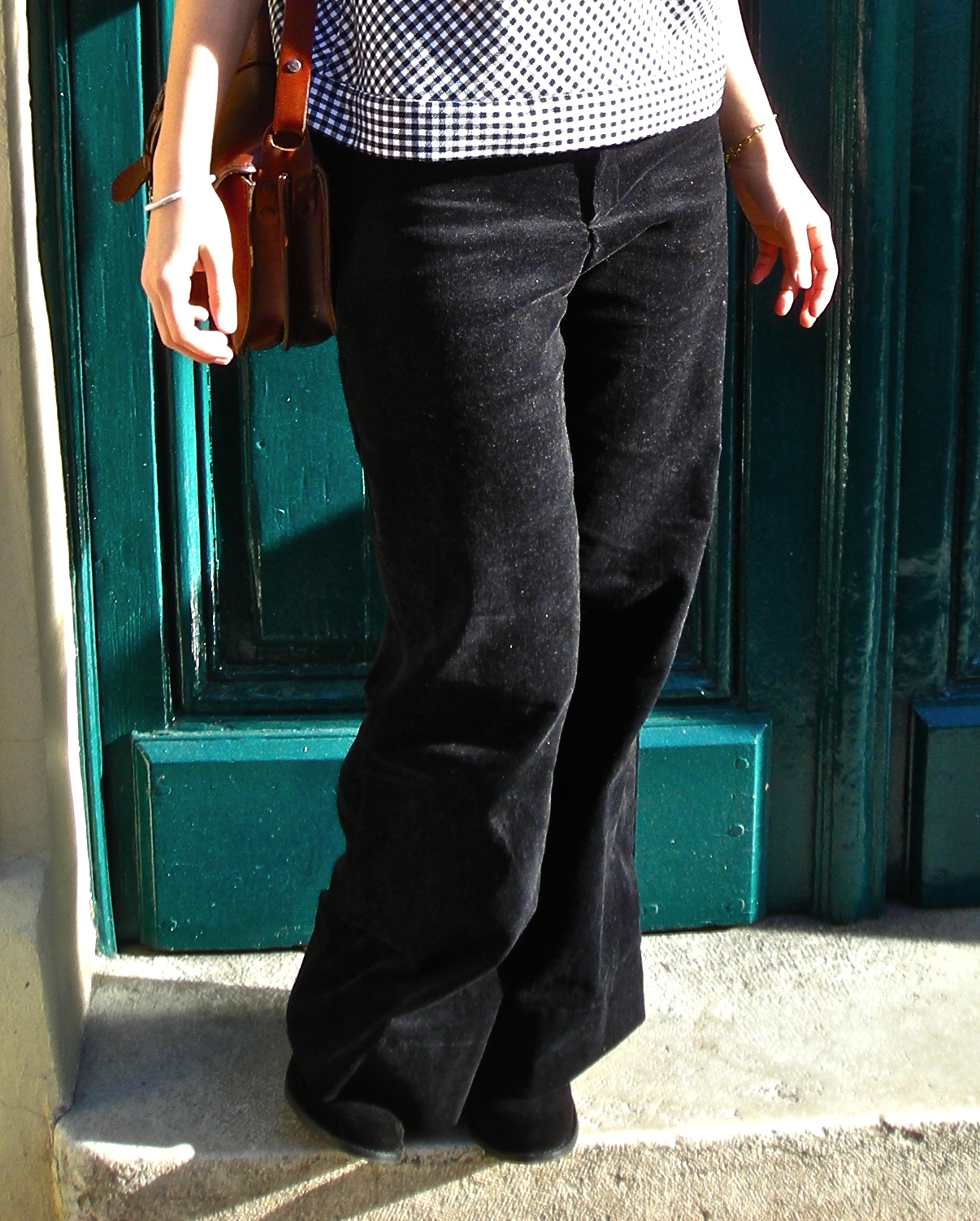 women's black corduroy pants