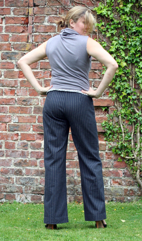 pinstripe high waisted pants