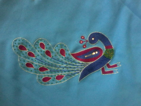 Peacock motif saree  sewing projects  burdastylecom Peacock motif saree  sewing projects  burdastylecom