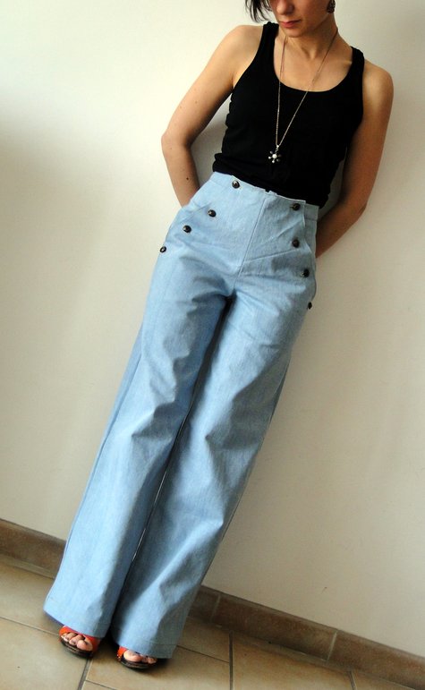 sailor high waisted pants