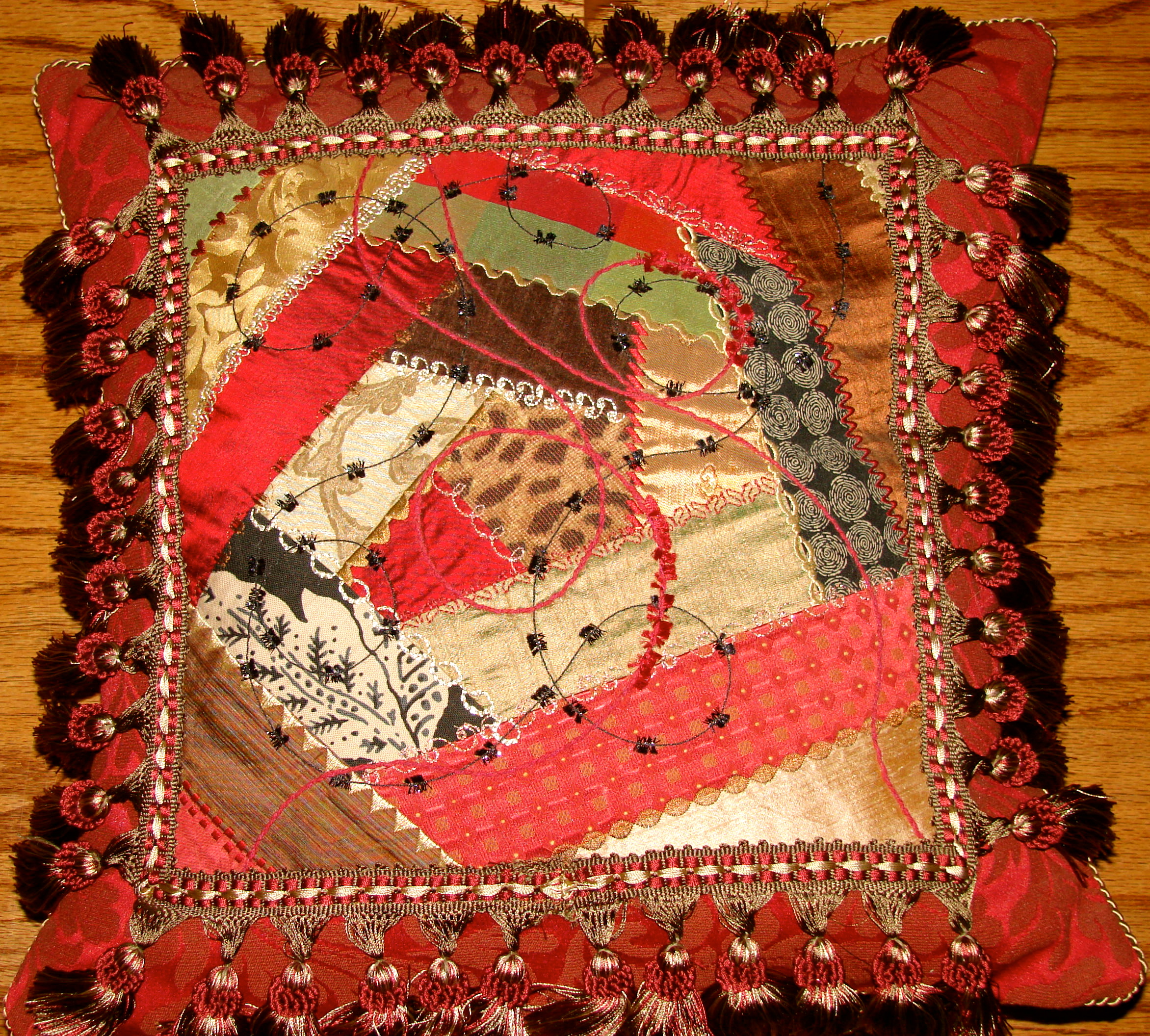 Crazy Quilted Pillow Sewing Projects