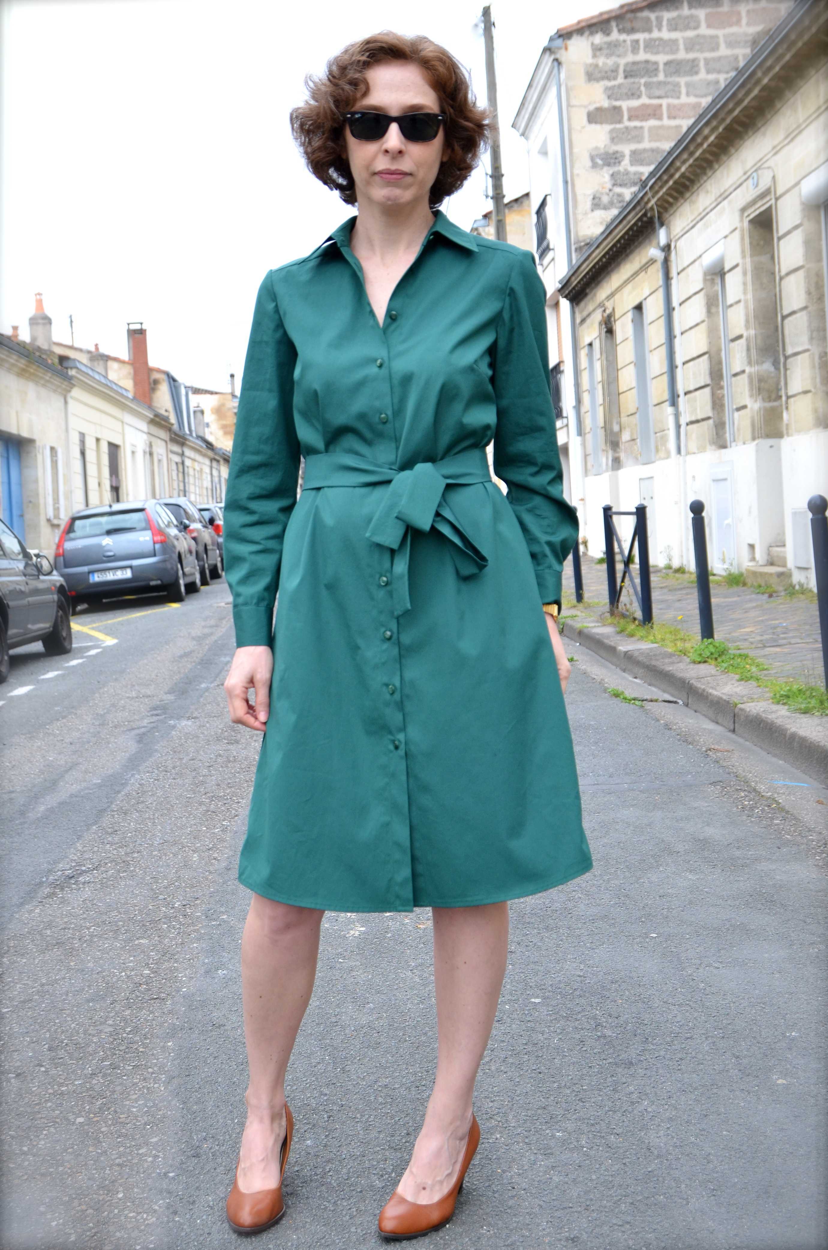 military green shirt dress