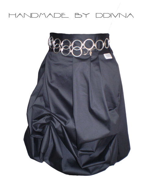 black draped puffball skirt with two side pockets sewing black draped puffball skirt with two side pockets sewing