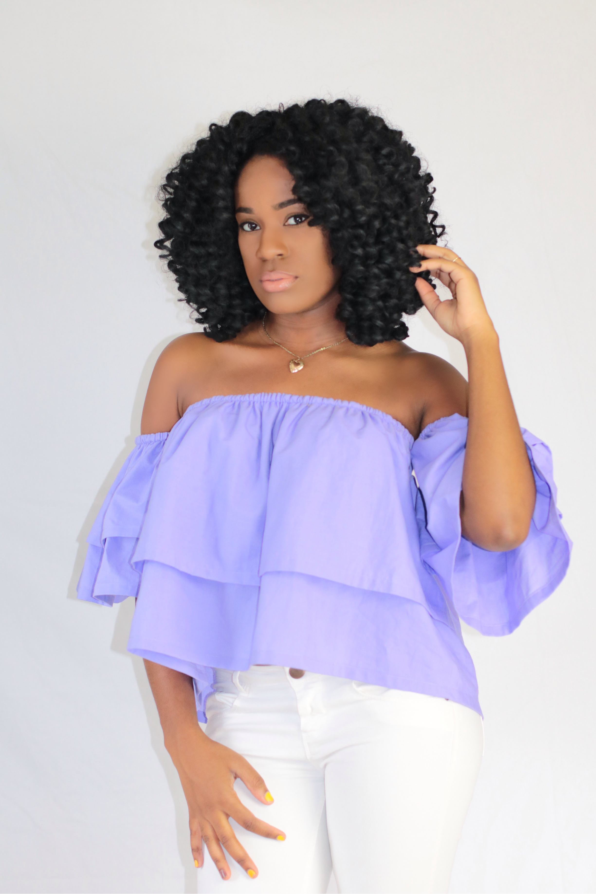 Off Shoulder Ruffle Blouses Sewing Projects