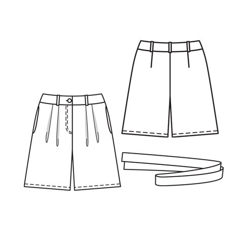 Belted Bermuda Shorts 5/2010 #135 – Sewing Patterns | BurdaStyle.com