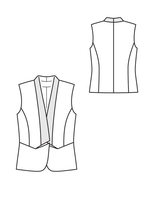 Notched Vest 08/2012 #136 – Sewing Patterns | BurdaStyle.com