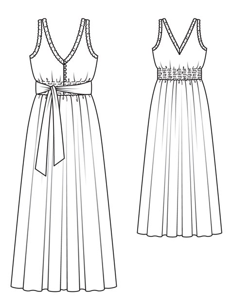 Smocked Maxi-Dress 04/2013 #125 – Sewing Patterns | BurdaStyle.com