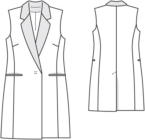 Long Waistcoat (Plus Size) 01/2014 #129 – Sewing Patterns | BurdaStyle.com