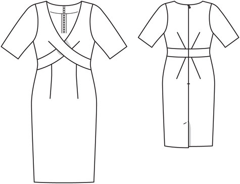 Criss Cross V Neck Dress 04/2014 #117 – Sewing Patterns | BurdaStyle.com