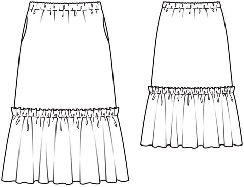 Ruffle Skirt (Plus Size) 03/2012 #130 – Sewing Patterns | BurdaStyle.com