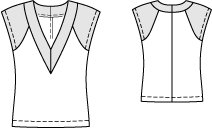 Contrast V Neck Top 07/2014 #114 – Sewing Patterns | BurdaStyle.com