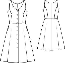 Button Down Retro Dress 09/2014 #123 – Sewing Patterns | BurdaStyle.com