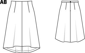 Asymmetric Midi Skirt 08/2015 #111AB – Sewing Patterns | BurdaStyle.com