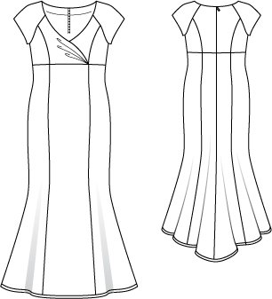 Cap Sleeve Gown 03/2010 #133 – Sewing Patterns | BurdaStyle.com