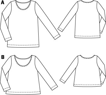 Scoop Neck Layered Shirt (Plus Size) 04/2011 #138B – Sewing Patterns ...