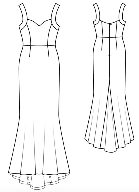 Trumpet Gown 03/2017 #110 – Sewing Patterns | BurdaStyle.com
