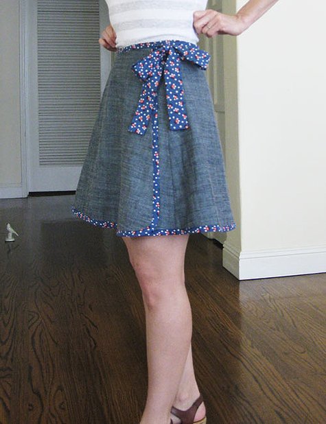 Roses are Red, White and Blue Wrap Skirt – Sewing Projects | BurdaStyle.com