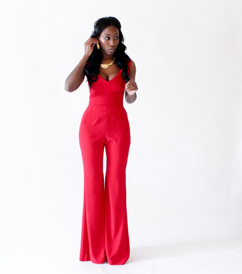 Elegant Red Jumpsuit – Sewing Projects | BurdaStyle.com