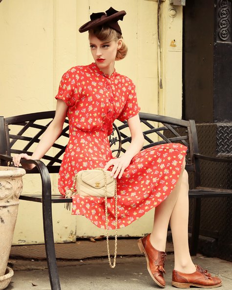 1940s Floral Print Dress – Sewing Projects | BurdaStyle.com